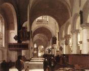 伊曼纽尔 德 韦特 : Interior of a Protastant Gothic Church